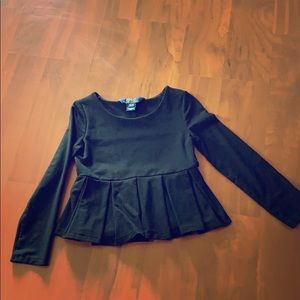 4t polo black peplum top